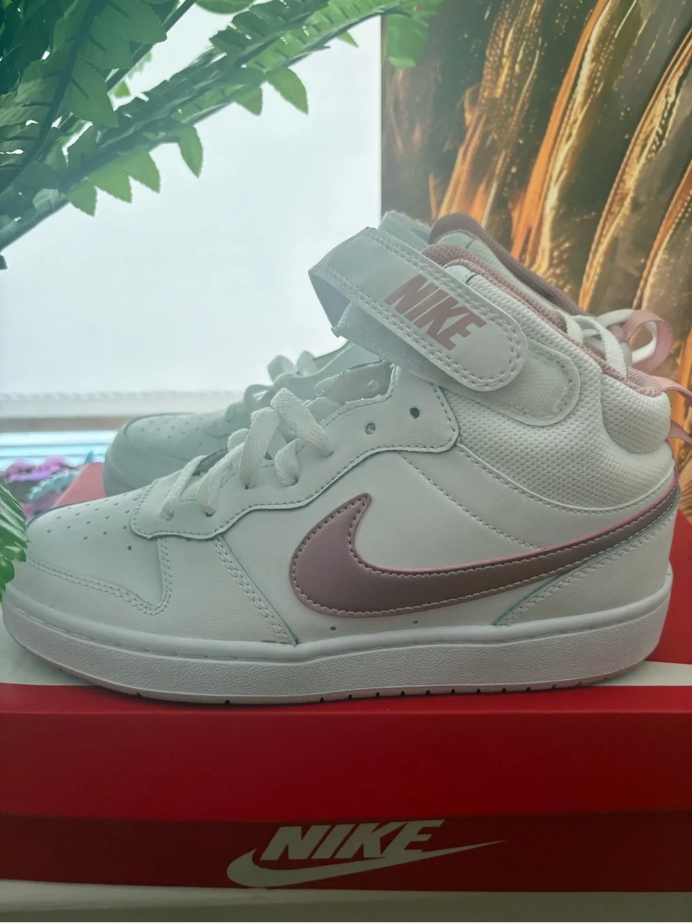 BRAND NEW Nike Mid-Top Sneakers in White and Pink Rose